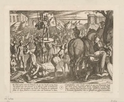 Brinno tot leider van de Noord-Hollanders gekozen en op een schild verheven, 69-70