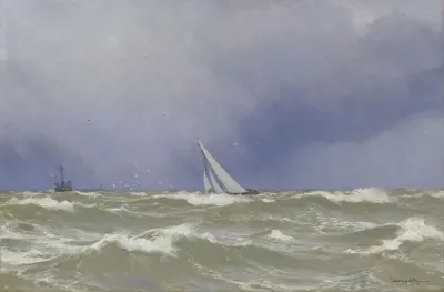 'Britannia' in a Squall in the Solent