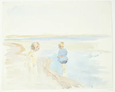 Børn ved stranden