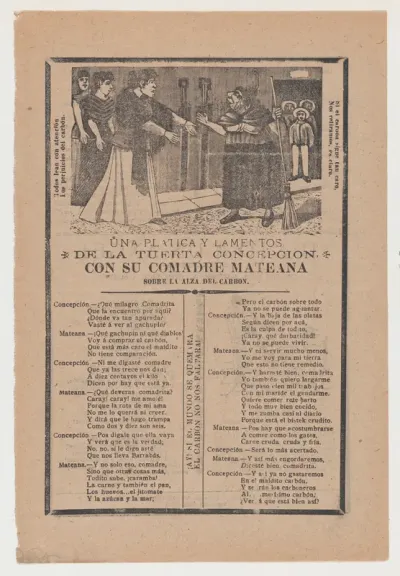 Broadsheet relating to a dialogue between Concepcion and her friend Mateana