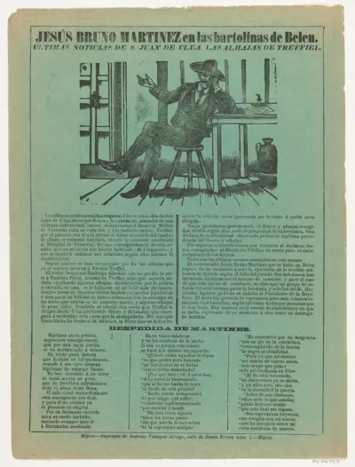 Broadsheet relating to Jesús Bruno Martinez who was in prison in Belen