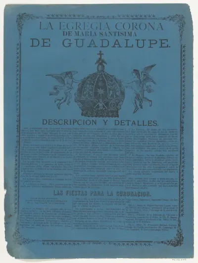 Broadsheet relating to the crown of the Virgin of Guadalupe