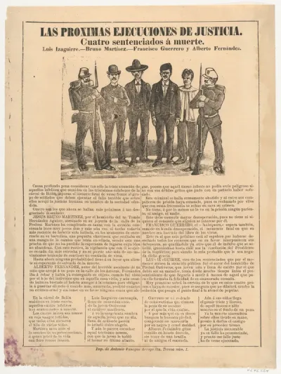 Broadsheet relating to the execution of four men in the name of justice
