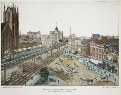 Broadway and 6th Avenue Junction. 33rd St. Elevated R.R. Station