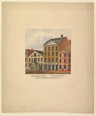 Broadway Circus and Olympic Theatre, Broadway between Howard and Grand Streets, New York