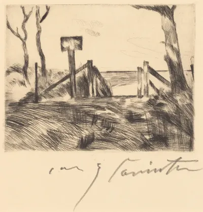 Brücke mit Tafel (Bridge with Sign)
