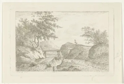 Brug bij een waterval