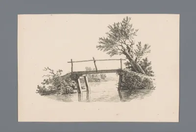 Brug en een knotwilg