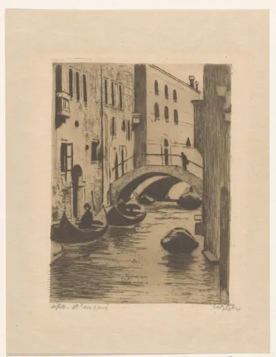 Brug over de Rio di San Toma in Venetië