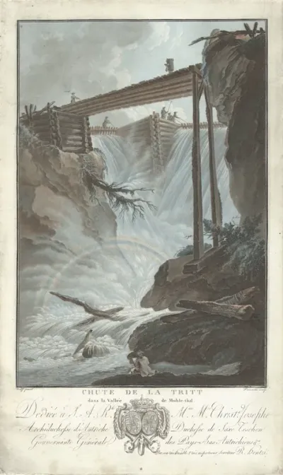 Brug over een waterval bij Mühlethal