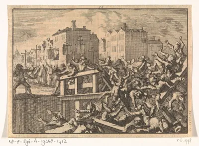 Brug te Parijs stort in tijdens een processie, 1633