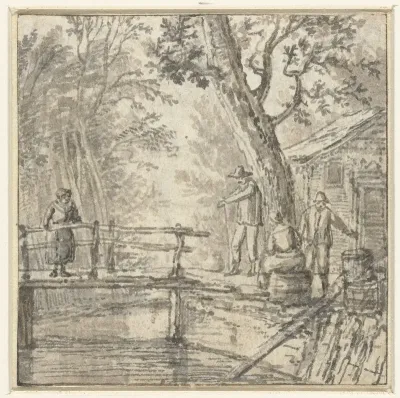 Bruggetje met vier figuren