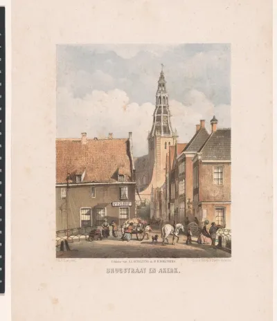 Brugstraat en Der Aa-kerk in Groningen