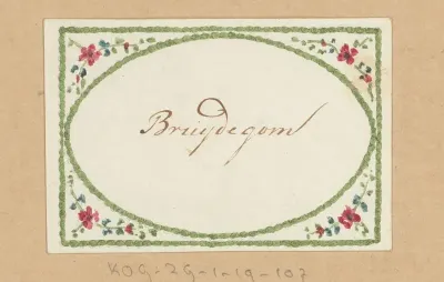 Bruiloftskaart voor 'Bruijdegom'