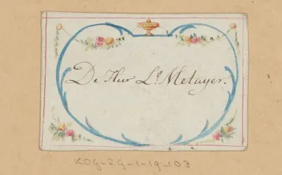Bruiloftskaart voor 'De Heer L.s Metayer'
