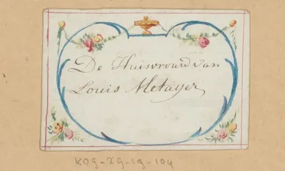 Bruiloftskaart voor 'De Huisvrouw van Louis Metayer'