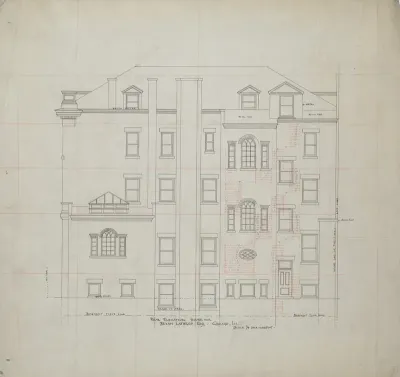 Bryan Lathrop House, Chicago, Illinois, Rear Elevation
