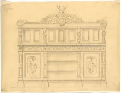 Buffet met jachtmotieven in renaissancestijl