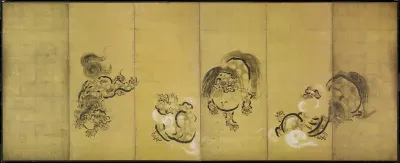 Bugaku Dances (front); Chinese Lions (reverse)