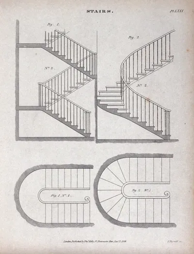 Building: two floor plans, showing the layout of joists, and details (below)