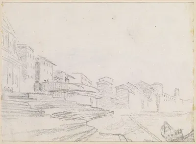 Buildings along a Riverside [verso]