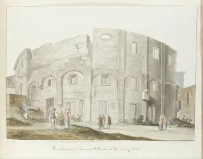 Buitenmuur van oude theater van Catanië