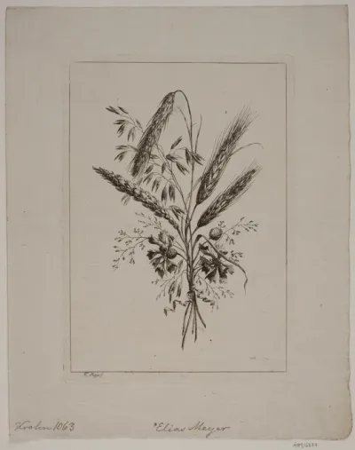 Buket af Aks og Kornblomster
