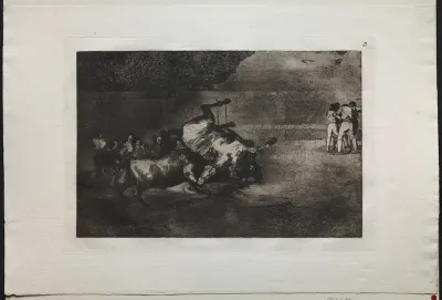 Bullfights:  A Horse Thrown by the Bull