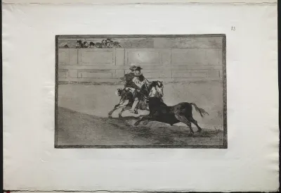 Bullfights:  A Spanish Mounted Knight in the Ring Breaking Short Spears Without the Help of Assistants