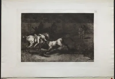 Bullfights:  Mariano Ceballos, Alias the Indian, Kills the Bull From his Horse