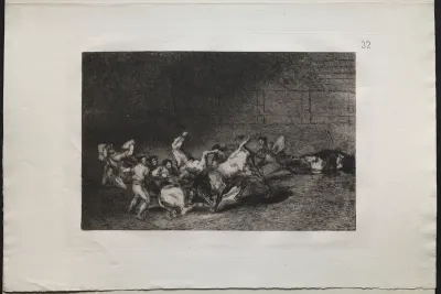 Bullfights:  Two Teams of Picadors Thrown One After the Other by a Single Bull