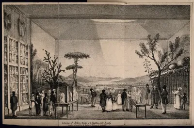 Bullock's Museum, (Egyptian Hall or London Museum), Piccadilly: the interior, with an exhibition about Mexico