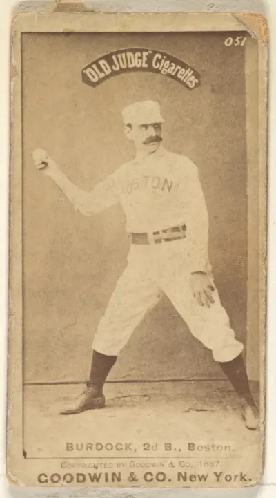 Burdock, 2nd Base, Boston, from the Old Judge series (N172) for Old Judge Cigarettes