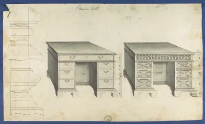 Bureau Tables, from Chippendale Drawings, Vol. II