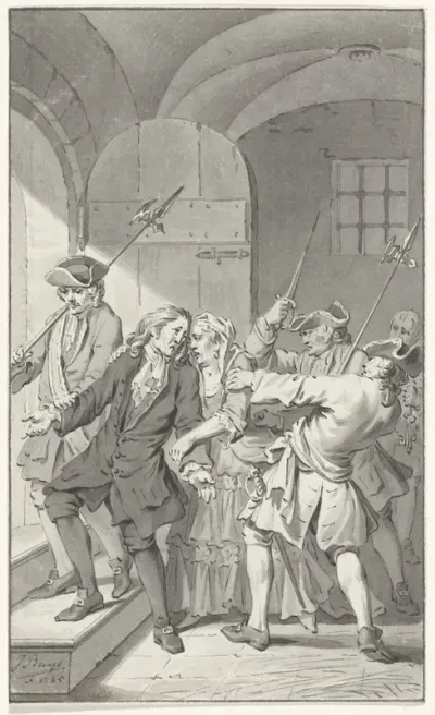 Burgemeester Westerwijk te Goes uit de gevangenis geleid, 1692