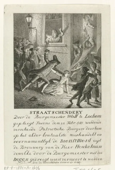 Burgemeester Wolf van Lochem valt patriotse burgers aan, 1785