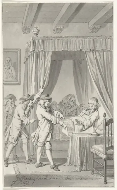 Burgers van Dordrecht dwingen Cornelis de Witt het Eeuwig Edict in te trekken, 1672