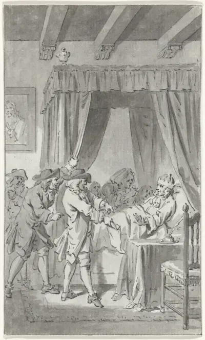 Burgers van Dordrecht dwingen Cornelis de Witt het Eeuwig Edict in te trekken, 1672