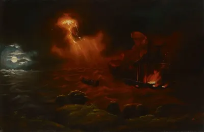 Burning steamboat