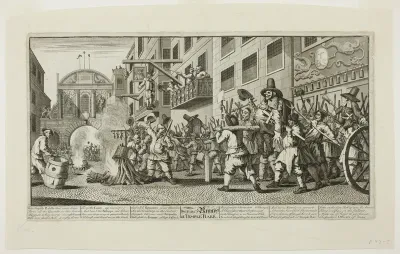 Burning the Rumps at Temple Bar, plate eleven from Hudibras