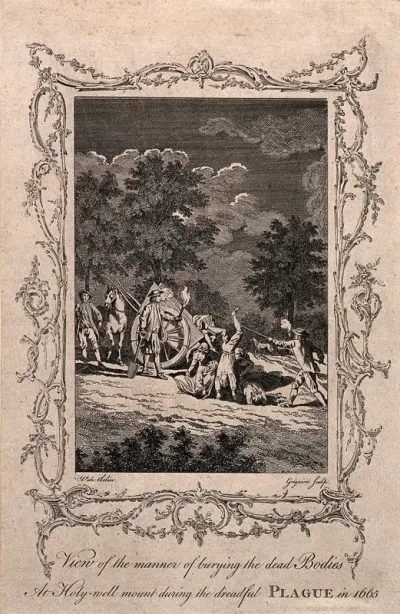 Burying the dead during the plague of 1665