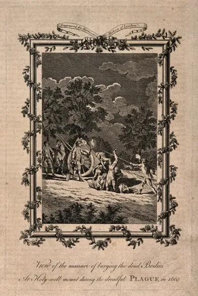 Burying the victims of the plague in 1665
