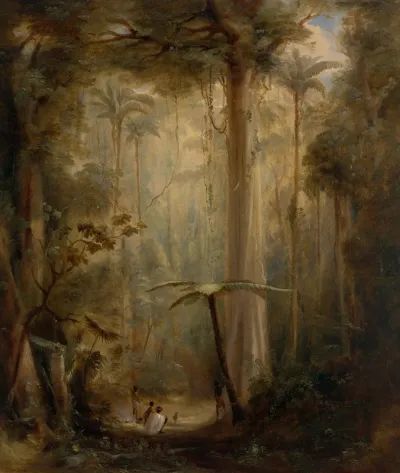 Bush scene, Brisbane Water, New South Wales 1848 oil painting