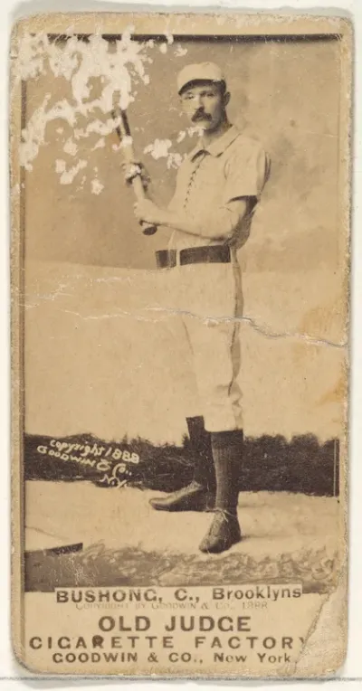 Bushong, Catcher, Brooklyn, from the Old Judge series (N172) for Old Judge Cigarettes