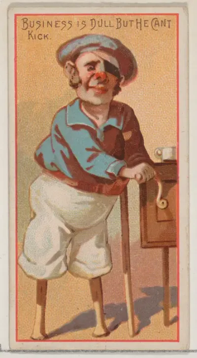 Business is Dull but He Can't Kick, from the Jokes series (N87) for Duke brand cigarettes