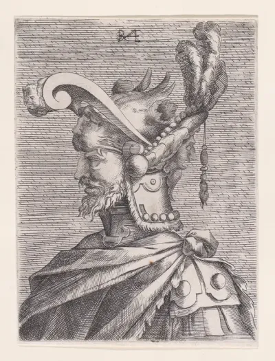 Bust of a Man in Fantastic Headgear