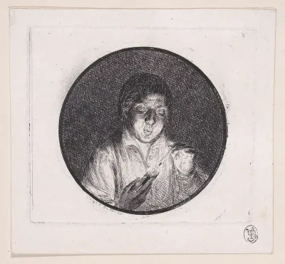 Bust of a Man Lighting a Match