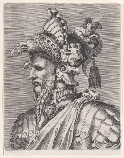 Bust of a Man Wearing a Fantastic Head-dress and Mask