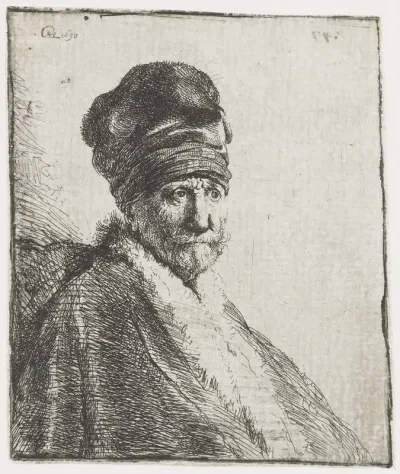 Bust of a man wearing a high cap, three-quarters right: the artist's father (?)