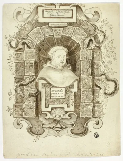 Bust Portrait of Carmelite Monk in Niche